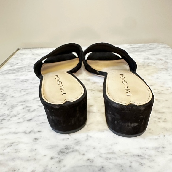 Via Spiga Real Suede Low Heel Slip On Mule Sandals - Picture 2 of 6